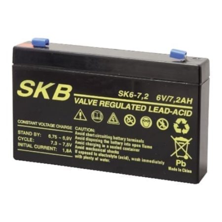 Batteria al piombo ricaricabile 6V 7,2AH SKB