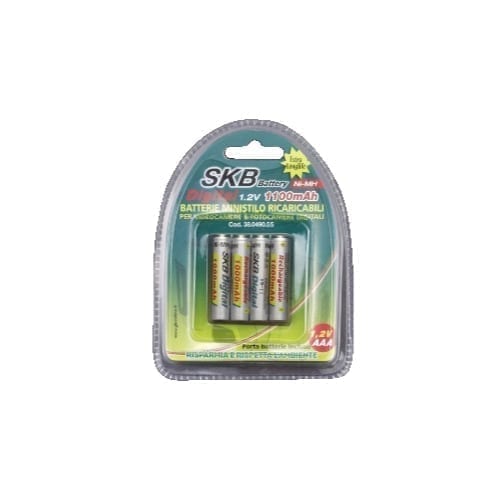 Blister batterie ricaricabile SKB al NI-MH cilindrica - AAA (Ministilo)
