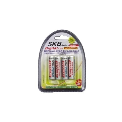 Blister batterie ricaricabile SKB al NI-MH cilindrica - AA (stilo)