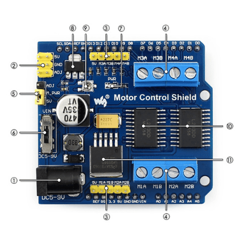 Shield Controllo Motori 2 X L293D