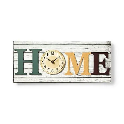 Orologio da parete stile legno in cornice | Design "HOME"