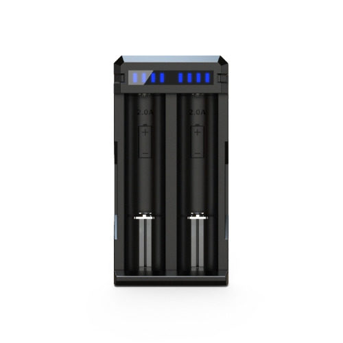 SC2 - Caricabatteria li-ion fast per 2 batterie sigaretta elettronica da 18650 a 26650