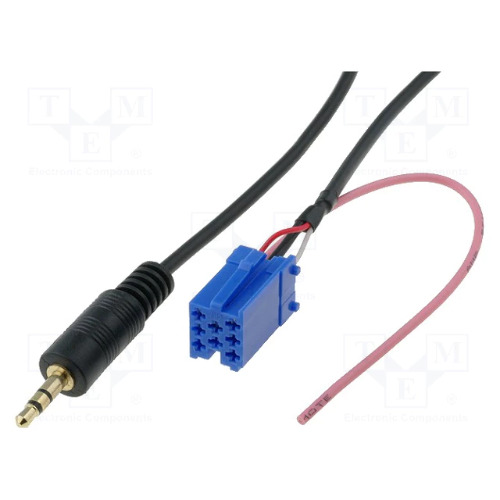 Adattatore AUX connetore blu - jack + pink wire remote control 12V