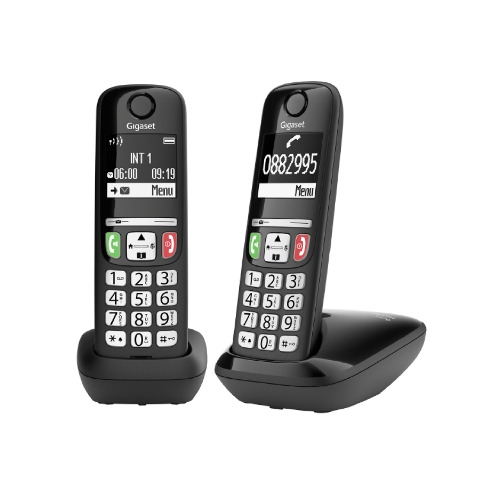 E270 DUO - Kit da 2 telefoni cordless DECT nero