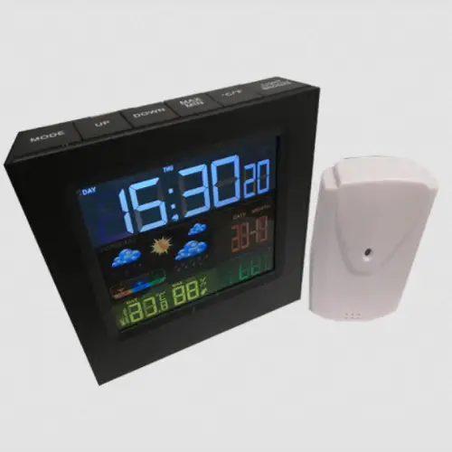 Orologio sveglia con sensore temperatura interna ed esterna