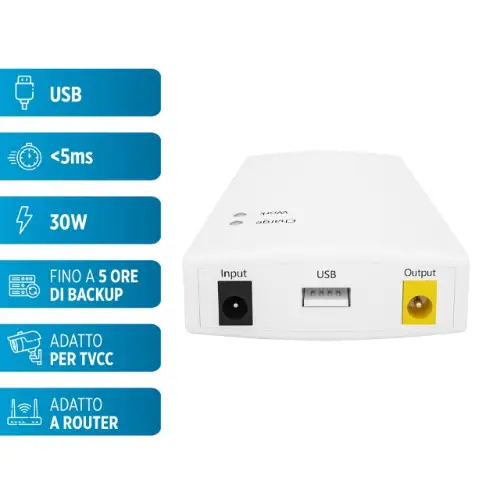 Power Safe Lite - Mini UPS per dispositivi 12V e USB