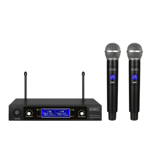 Kit doppio radiomicrofono palmare UHF 614mhz / 606mhz