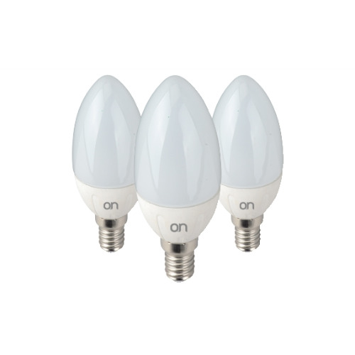 Kit 3 lampadine LED oliva E14 4,9W luce fredda 6000&deg;k