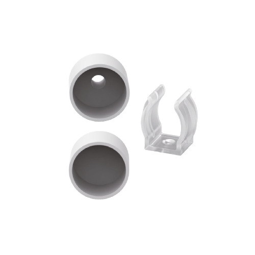 Clip e tappo di chiusura per neon LED round view - ø 16 (sacchetto 5pz)