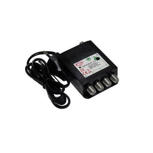AMS2/4OUT -5G - Amplificatore da interno UHF+VHF 20dB regolazione separata 4out attacco f - con filtro 5G