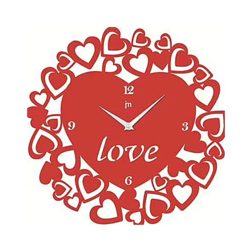 LOWELL Orologio da parete a Cuore Rosso