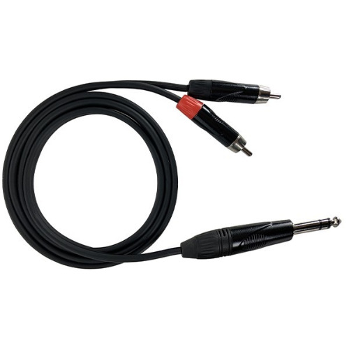 Cavi audio jack stereo 6,35mm - 2 x spinotto RCA 1m