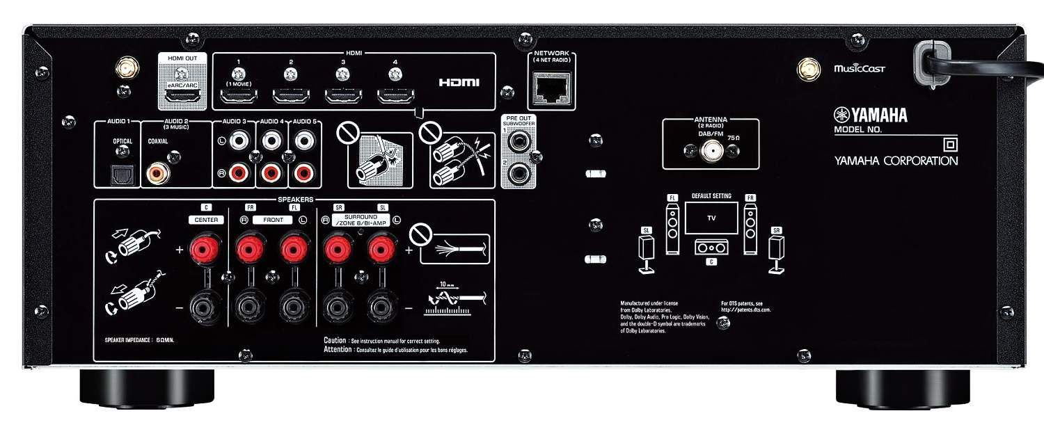 YAMAHA TSR-400BL Amplificatore 5.1 AV 80×5