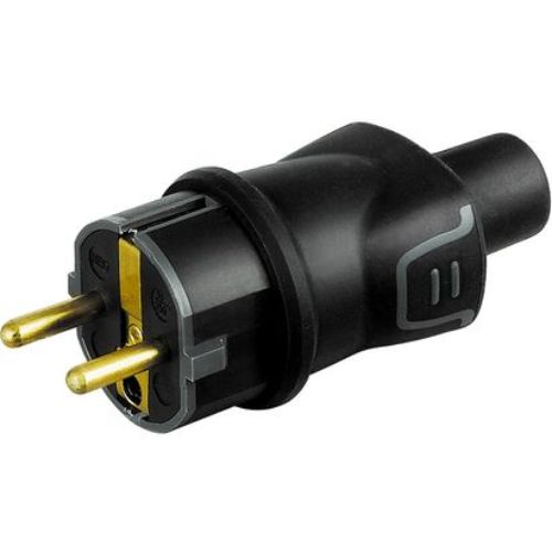 Spina Caucciù Bi-Materia Schuko IP44